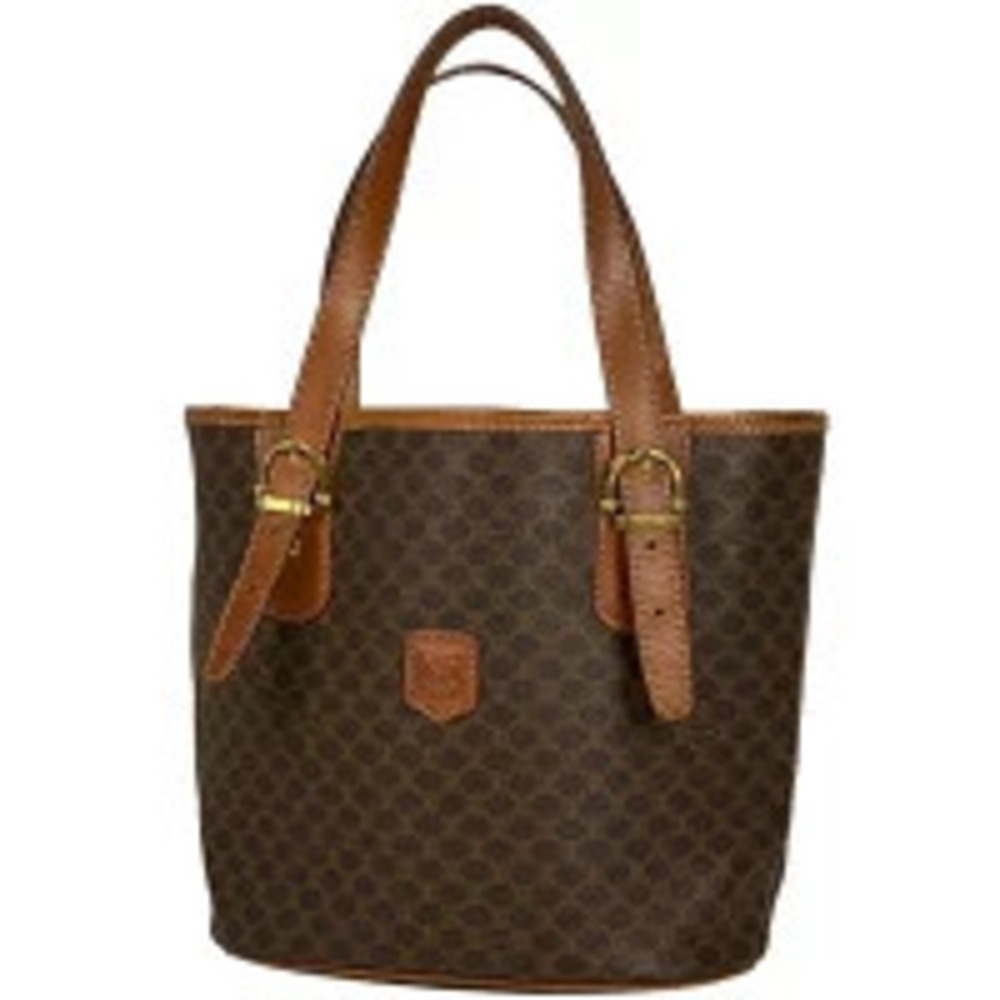 Celine Macadam tote bag bucket handbag canvas brown